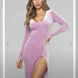 NWOT Lavender Fashion Nova Sexy Slit Dress